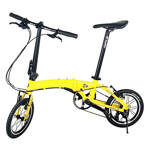 Plegables : AI CHEN Bicicleta Plegable Marco de Aluminio Bicicleta de Viaje de Ciudad Bicicleta Plegable 14 Pulgadas 3 velocidades