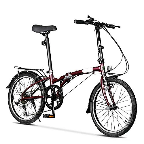 Plegables : AI CHEN Bicicleta Plegable Ultraligero conmutar Hombres y Mujeres Adultos Bicicleta Plegable Casual 20 Pulgadas 6 velocidades