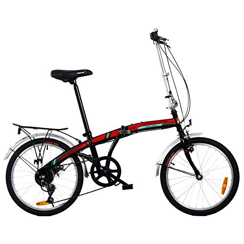Plegables : AI CHEN Bicicleta Plegable Velocidad de Bicicleta Acero al Carbono Alto 7-Speed Shift Belt Shelf 20 Inch