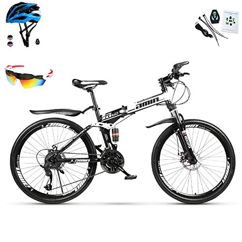 Plegables : AI-QX 26" 30 velocidades Plegable Bicicleta Folding Bike Bicicleta de montaña, Negro