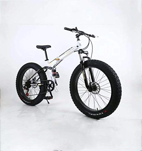 Plegables : AISHFP Folding Fat neumáticos para Hombre de Bicicleta de montaña, 17 Pulgadas de Acero de Alto Carbono / Bicicletas Marco, 7-27 Velocidad, Playa de Motos de Nieve de Bicicletas 26 Pulgadas, C, 21 Speed