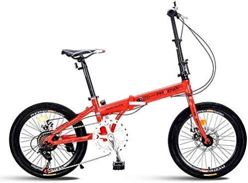 Plegables : AJH Bicicleta Plegable de 20 Pulgadas Hombres y Las Mujeres 7 Velocidad de Bicicletas Ligera niños Bicicletas Plegables