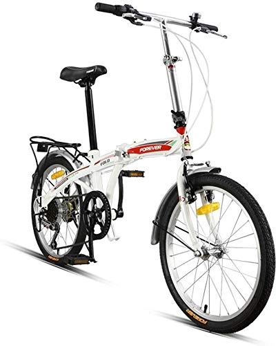 Plegables : AJH Jóvenes de Bicicletas Bicicletas Plegables Hombres y Mujeres Adultos Ultra Ligero portátil de 20 Pulgadas de Velocidad Variable Bicicleta