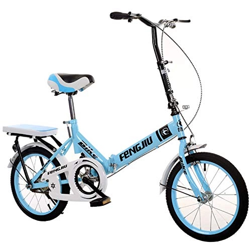 Plegables : ALUNVA 16 20inch Bicicleta Plegable para Adultos, Bicicleta Compacta De La Ciudad, Bicicleta City Riding, Bicicleta Portátil, Urban Commuter Azul-Azul 16 Pulgadas