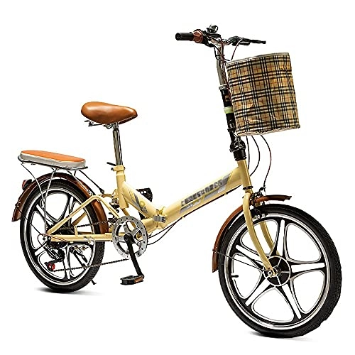 Plegables : angelfamily Bicicleta Plegable de 20 Pulgadas con 6 Marchas, City Bike Estructura de Acero con Alto Contenido de Carbono Adecuado para Adultos Adolescentes Estudiante Bicicletas de Ciudad