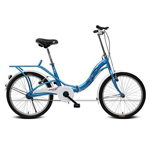 Plegables : AOHMG Bicicleta Plegable Adulto, Aluminio Unisex Urbana Bici Plegable with Sillin Confort, Blue_22in