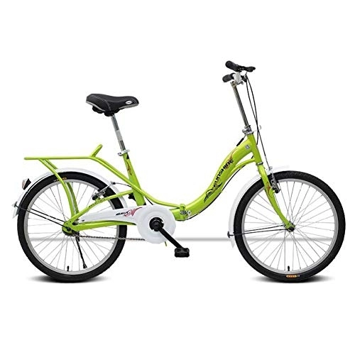 Plegables : AOHMG Bicicleta Plegable Adulto, Aluminio Unisex Urbana Bici Plegable with Sillin Confort, Green_22in