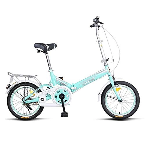 Plegables : AOHMG Bicicleta Plegable Adulto, Peso Ligero Single velocidades City Bici Plegable Unisex, Blue_16in