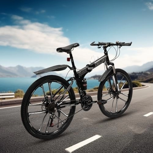 Plegables : Aohuada Bicicleta de montaña, bicicleta plegable de 26 pulgadas, 21 velocidades, bicicleta plegable de alta calidad, unisex, para hombres y mujeres, bicicleta plegable, con suspensión completa, con