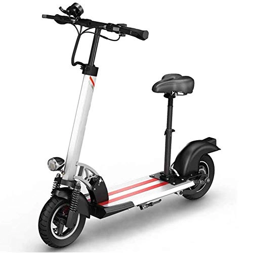 Plegables : AOLI Mini plegable del coche eléctrico, ligero y plegable de aluminio de bicicletas con pedales plegable Tráfico Vespa portátil plegable de viaje batería de coche, Blanco
