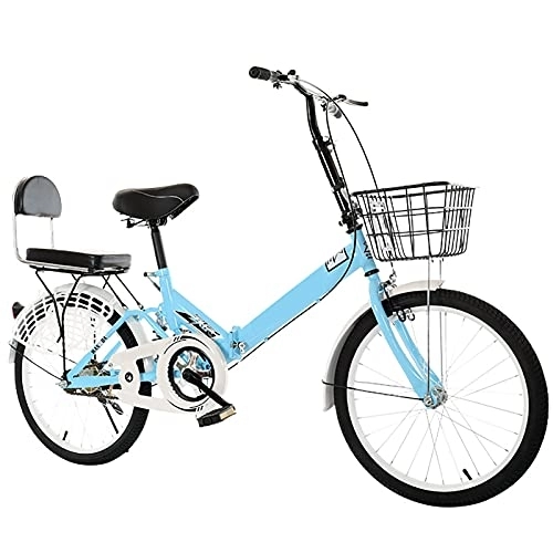 Plegables : ASPZQ Bicicletas De Ciclismo, Estudiante Plegable Bicicleta 20 Pulgadas Masculina Y Femenina Adultos Estudiantes Primarios Y Secundarios Estudiantes Niños Niños Grandes Bicicletas, Azul
