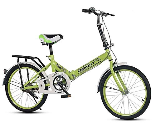 Plegables : AUKLM Comfort Bikes Ejercicio aerbico Bicicleta Plegable de 20 Pulgadas Nios Grandes Nios Adultos Hombres y Mujeres Estudiantes Bicicleta, Verde, 16 Pulgadas