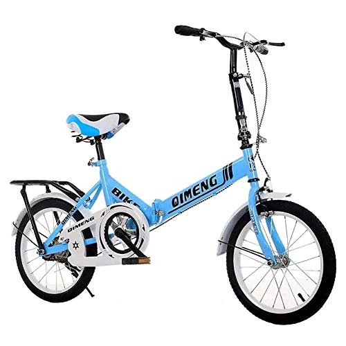 Plegables : AUKLM Comfort Bikes Ejercicio aerbico de 16 Pulgadas, 20 Pulgadas Bicicleta Plegable sin Cambios para nios, Adultos, Hombres y Mujeres, Estudiantes, Azul, 20 Pulgadas