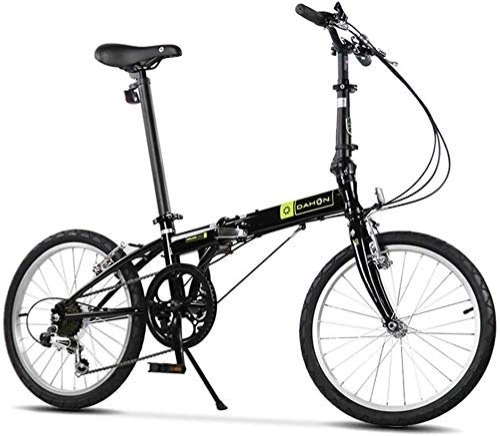 Plegables : AYHa Las bicicletas plegables, 20" Adultos Variable Speed ​​6 plegable bicicletas, asiento ajustable, ligero portátil plegable de la bicicleta de la ciudad, Negro