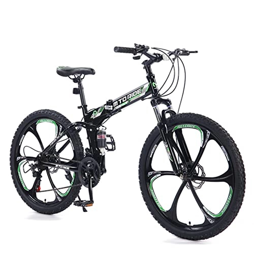 Plegables : AZXV Bicicleta Plegable de la Bicicleta de la Bicicleta de la Bicicleta de la Bicicleta de Alto Contenido de Carbono, la Bicicleta mecánica Dual de los Frenos Que Absorbe Black Green