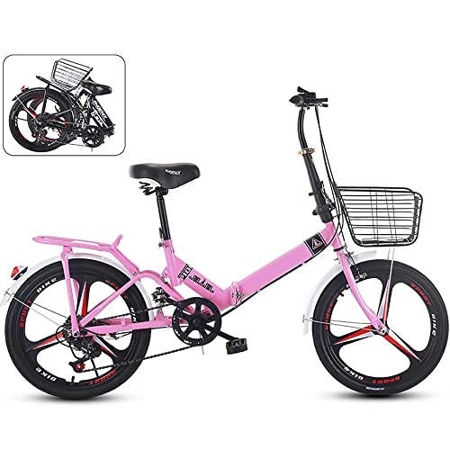 Plegables : Bananaww Bicicleta Plegable de 20 Pulgadas, 6 velocidades, Estructura de Acero con Alto Contenido de Carbono Adecuado para Adultos Adolescentes Estudiante Bicicletas de Ciudad
