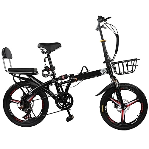 Plegables : Bananaww Bicicleta Plegable de 20 Pulgadas, Adultos Bicicleta Plegable de Trabajo Ligero, Bici Plegable Portátil, Marco de Acero Carbón, Amortiguador Central, Unisex Al Aire Libre Plegable