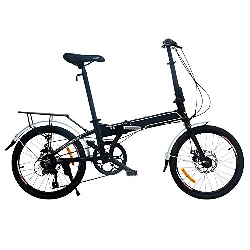 Plegables : BANGL B Bicicleta de montaña Plegable Frenos de Disco Delanteros y Traseros Marco de Aluminio Bicicleta Plegable Deportiva 20 Pulgadas 7 velocidades