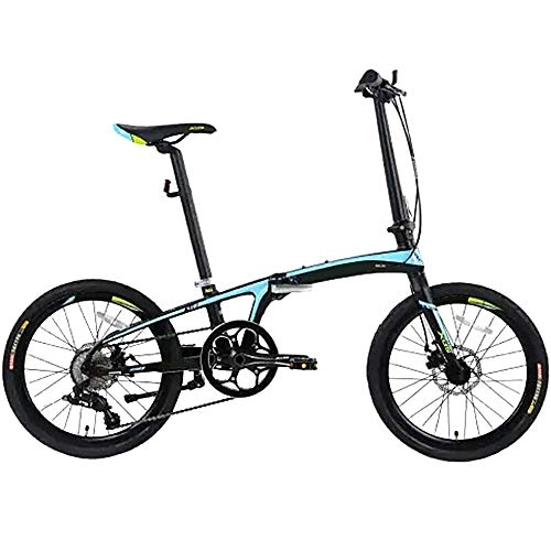 Plegables : BANGL B Bicicleta Plegable Marco de Aluminio Frenos de Doble Disco Amortiguador Bicicleta 8 Velocidad 20 Pulgadas