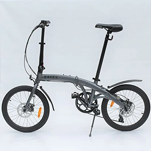 Plegables : Bayes – Bicicleta plegable de aluminio Shimano, de 20 pulgadas con 8 velocidades, con frenos de disco, color grau seidenmatt, tamaño 86 x 32 x 67 cm, tamaño de rueda 20.00 inches