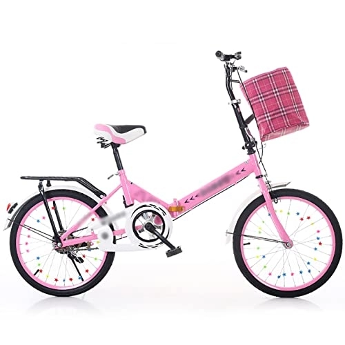Plegables : BEAUTYMIRROR Bicicleta Plegable Foldable Bicycle con Marco De Acero De Alto Carbono De 20 Pulgadas Adecuado para Bicicletas De Ciudad para Adultos Mujeres Hombres Y Jóvenes, A