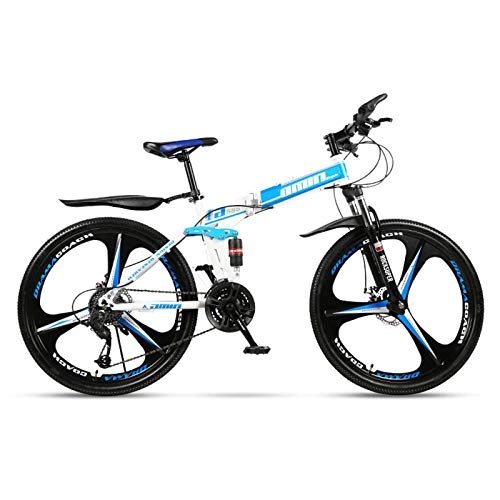 Plegables : BEIGOO 24 Pulgadas Bicicleta Plegable, 21 / 24 / 27 / 30 Velocidad Variable Bicicleta De Montaña, Unisex, Resistente Y Ligero Doble Suspensión MTB Bicicleta, para Hombres Y Mujeres-24velocidades-A