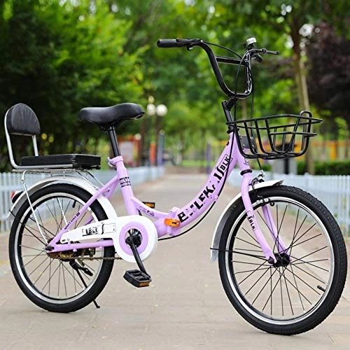 Plegables : BEIGOO Sola Velocidad Bicicleta Plegable, Bicicleta Plegable Urbana, Bicicleta De Montaña, Cómoda Bicicleta De Ciudad, Unisex Adulto-púrpura-24Pulgadas