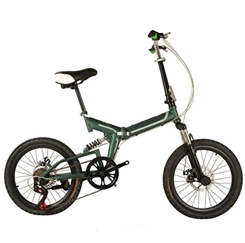 Plegables : Bicicleta Bicicleta Plegable De 20 Pulgadas Para Nios Adultos Bicicleta De Aluminio De Gama Alta Bicicleta Plegable Mini Bicicleta Estudiante, Green-20in