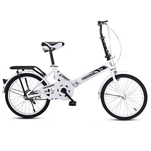 Plegables : Bicicleta compacta plegable urbana de 20 "Bicicleta de cercanas urbana, con absorcin de impactos, velocidad nica, marco de acero, portabicicletas plegable para estudiantes pequeos para adultos