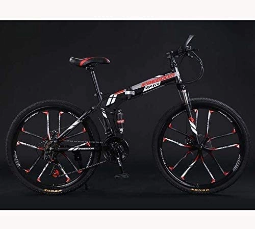 Plegables : Bicicleta de carretera de la ciudad de cercanas, Los adolescentes montaña de adulto plegable for bicicleta, de aluminio de aleacin de magnesio de ruedas dobles de bicicletas MTB Suspension, B, 24 pu