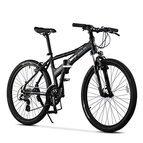 Plegables : Bicicleta De Ciudad 26 Pulgadas 24 Velocidades Bici Doblez Marco de Aleación de Aluminio para Unisex Adulto, Black