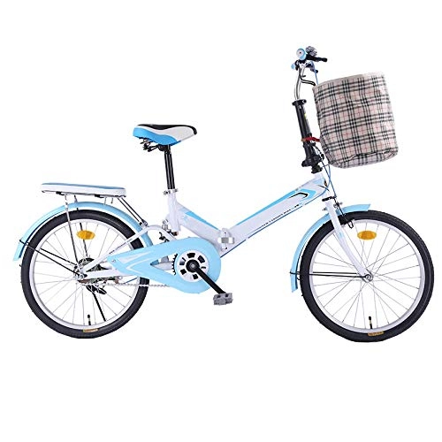 Plegables : Bicicleta de Ciudad Plegable, Bicicleta Plegable Compacta - 20 Pulgadas, Hombre, Mujer, Nio Talla nica se Adapta a Todas Las Bicicletas de Montaa Completamente Ensambladas, Azul