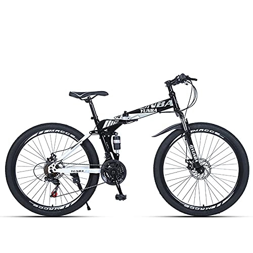 Plegables : Bicicleta de montaña, 21 velocidades, con suspensión Delantera, Frenos de Disco, Folding Bike-A