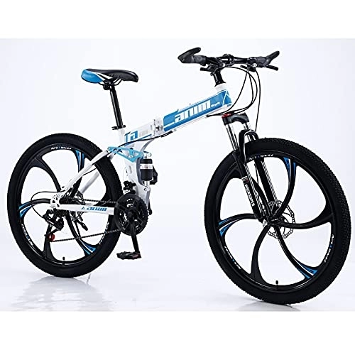 Plegables : Bicicleta de montaña Bicicleta Plegable Acero Alto Carbono 21 Velocidades / 24 Velocidades / 27 Velocidades / 30 Velocidades Rueda Bicicleta Plegable de Doble suspensión C, 24 Speed