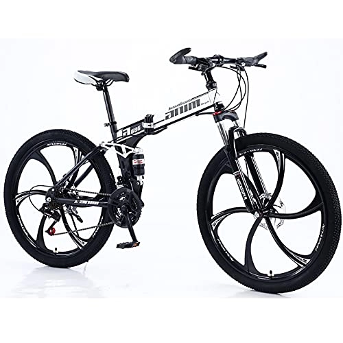 Plegables : Bicicleta de montaña Bicicleta Plegable Acero Alto Carbono 21 Velocidades / 24 Velocidades / 27 Velocidades / 30 Velocidades Rueda Bicicleta Plegable de Doble suspensión D, 21 Speed