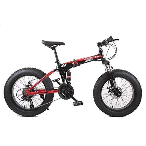Plegables : Bicicleta de montaña Bicicletas Unisex 7 / 21 / 24 / 27 / 30 Speed ​​Steel Frame 4.0"Fat Tires Spoke Wheels Suspension Folding Bike