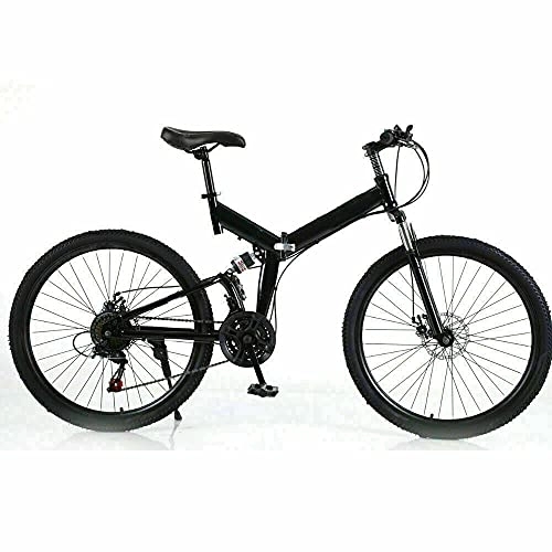 Plegables : Bicicleta de montaña de 26 pulgadas, 21 velocidades, plegable, con freno de disco amortiguador, para niñas, niños, hombres y mujeres