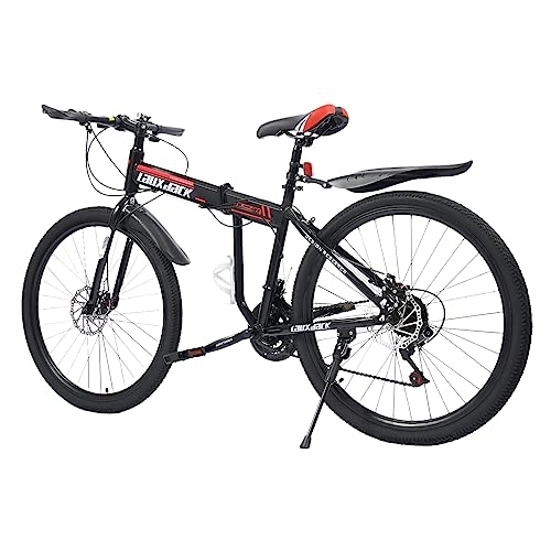 Plegables : Bicicleta de montaña de 26 pulgadas bicicleta plegable 21 velocidades de cambio preciso horquilla de suspensión frenos de disco delantero y trasero