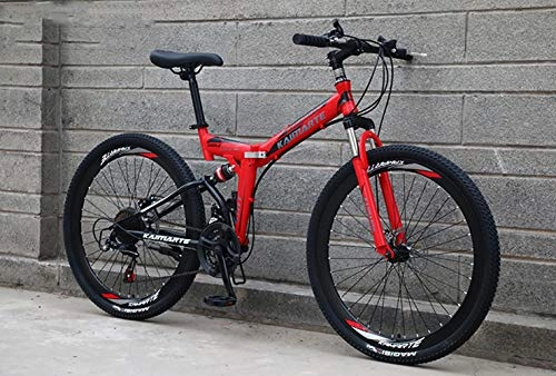 Plegables : Bicicleta de montaña para Hombre de 24 Pulgadas, Bicicleta Urbana de Acero con Alto Contenido de Carbono, Bicicleta de montaña con Asiento Ajustable con suspensión Delantera, 21 velocidades