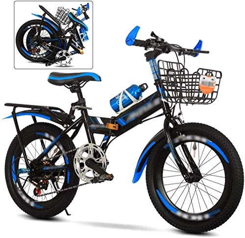 Plegables : Bicicleta de montaña para niños de 20 a 22 pulgadas para niños jóvenes de velocidad variable plegable unisex bicicleta de montaña 6 velocidades edad 9+-B_20