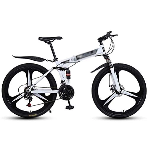 Plegables : Bicicleta de montaña plegable, bicicleta de montaña antideslizante exterior de 26 pulgadas con 3 ruedas de corte, bicicleta de amortiguación de 21 / 24 / 27 velocidades para hombres y mujeres