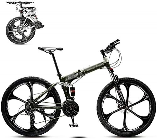 Plegables : Bicicleta de montaña plegable de 8 segundos de bicicleta MTB de 26 pulgadas de 21 velocidades marco de acero de doble