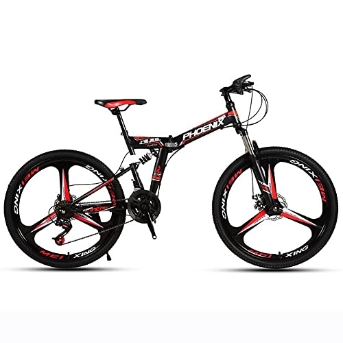 Plegables : Bicicleta de montaña plegable Marco de acero de 24 velocidades Bicicleta de montaña Rueda de 26 pulgadas Bicicleta plegable de doble suspensión, Bicicletas de montaña rígidas para hombres para adulto