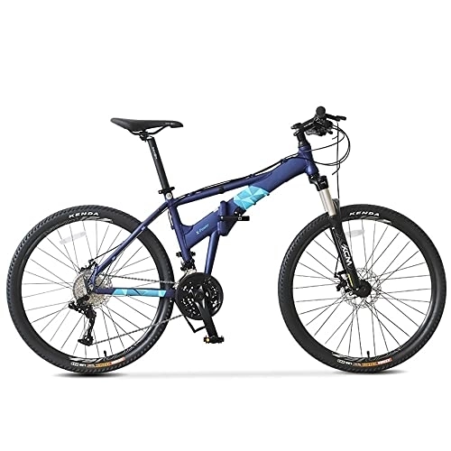 Plegables : Bicicleta de montaña plegable ultraligera de 26 pulgadas, bicicletas plegables con freno de disco Shimanos Bicicleta de 27 velocidades Bicicletas MTB de suspensión completa para hombres o mujeres Cua