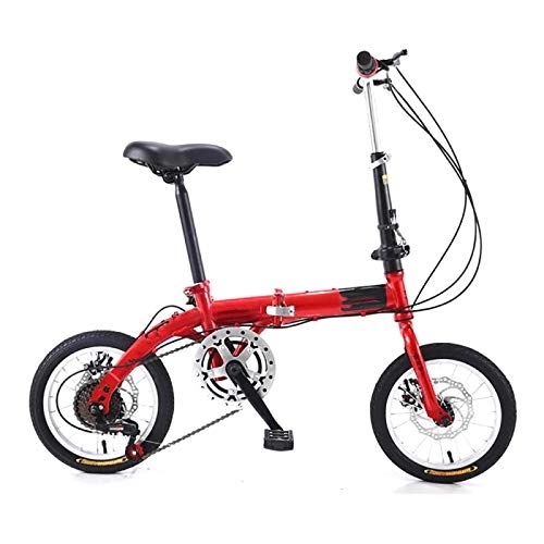 Plegables : Bicicleta de trabajo para adultos, plegable, para hombre, rueda de 35, 5 cm, rueda de carbono, delantera y trasera, para entornos urbanos y desplazamiento hacia y desde el trabajo, color rojo