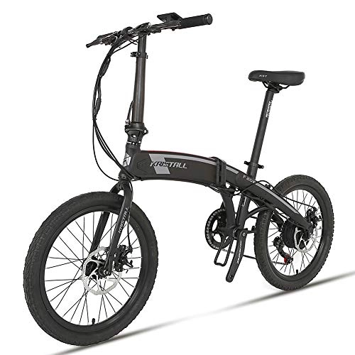 Plegables : Bicicleta elctrica Montaa 20 Pulgadas para Adulto, Ebike Plegable con Motor Sin Escobillas 250W y Batera de Litio 36V 8Ah, Velocidad 8