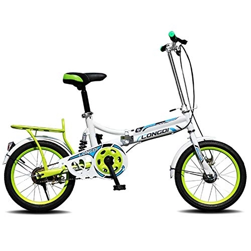 Plegables : Bicicleta Plegable 16 Pulgadas, Bicicleta Plegable Urbana Marco De Acero De Alto Carbono Bicicleta Plegable para Niños BMX para Estudiantes Masculinos Y Femeninos Adultos B, 16 Inches