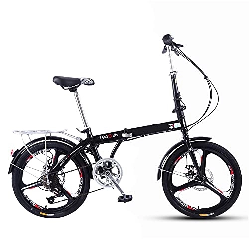 Plegables : Bicicleta Plegable 20 Pulgadas, Bici Plegable para Hombres y Mujeres, Bicicleta Retro de Ciudad con Frenos de Disco Dobles de Velocidad Variable para Trabajo Ligero