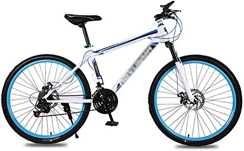 Plegables : Bicicleta plegable adulto 26 pulgadas 21 velocidad absorción de choque doble disco freno estudiante bicicleta asalto bicicleta bicicleta montaña-Azul_26