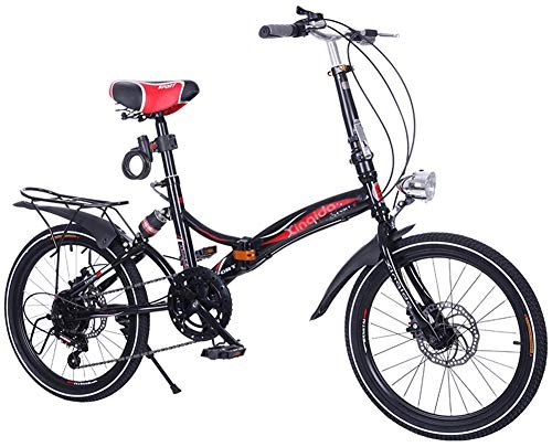 Plegables : Bicicleta Plegable Adulto Aluminio Bicicleta Unisex Bike Hombres y Mujeres, Black